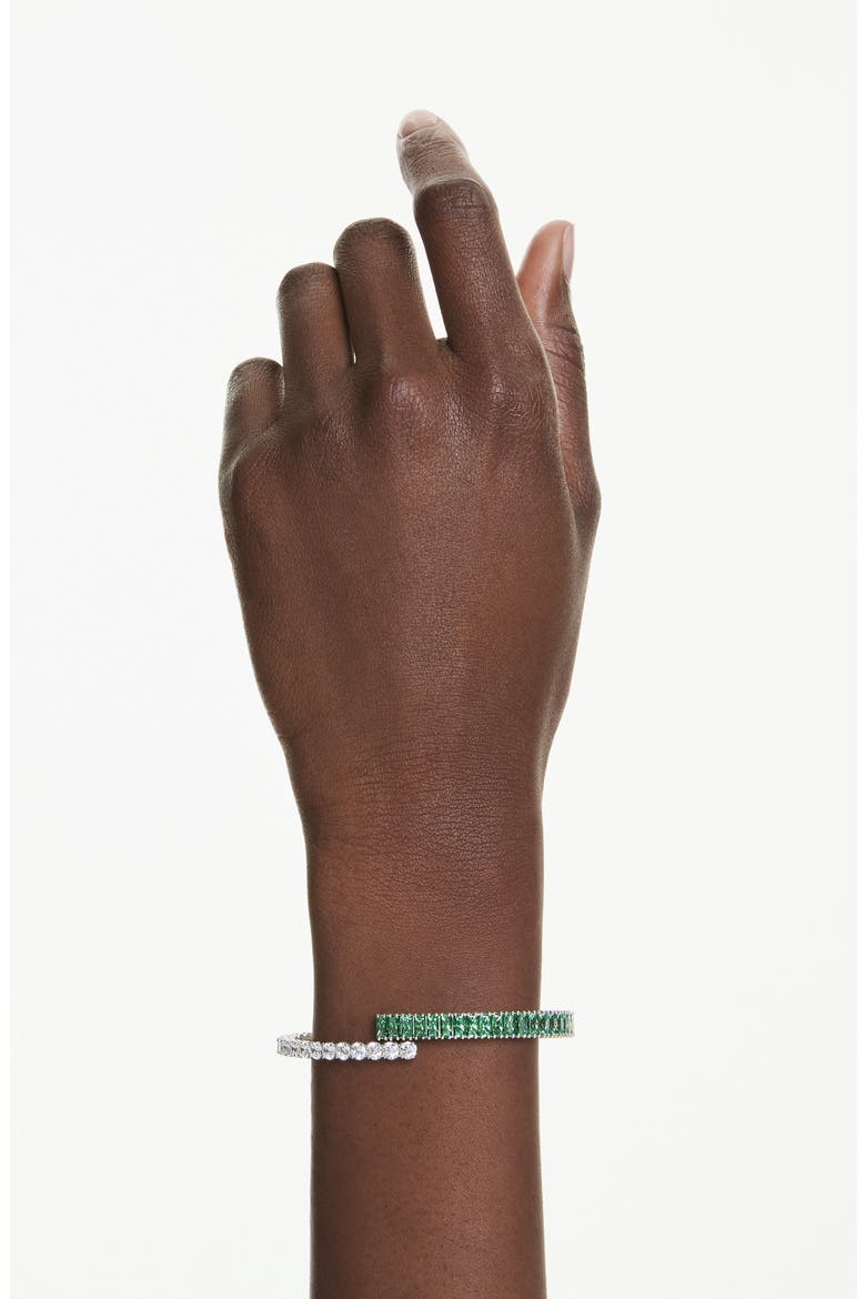 Matrix Bangle, Alternate, color, RHODIUM/ GREEN