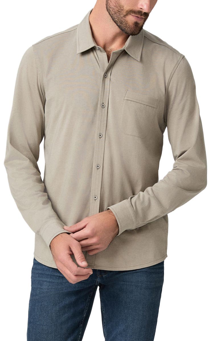 PAIGE Cosgrove Knit Button-Up Shirt, Main, color, Echo