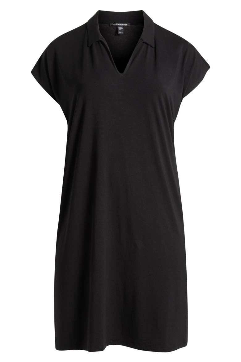 Johnny Collar Jersey Dress, Alternate, color, BLACK