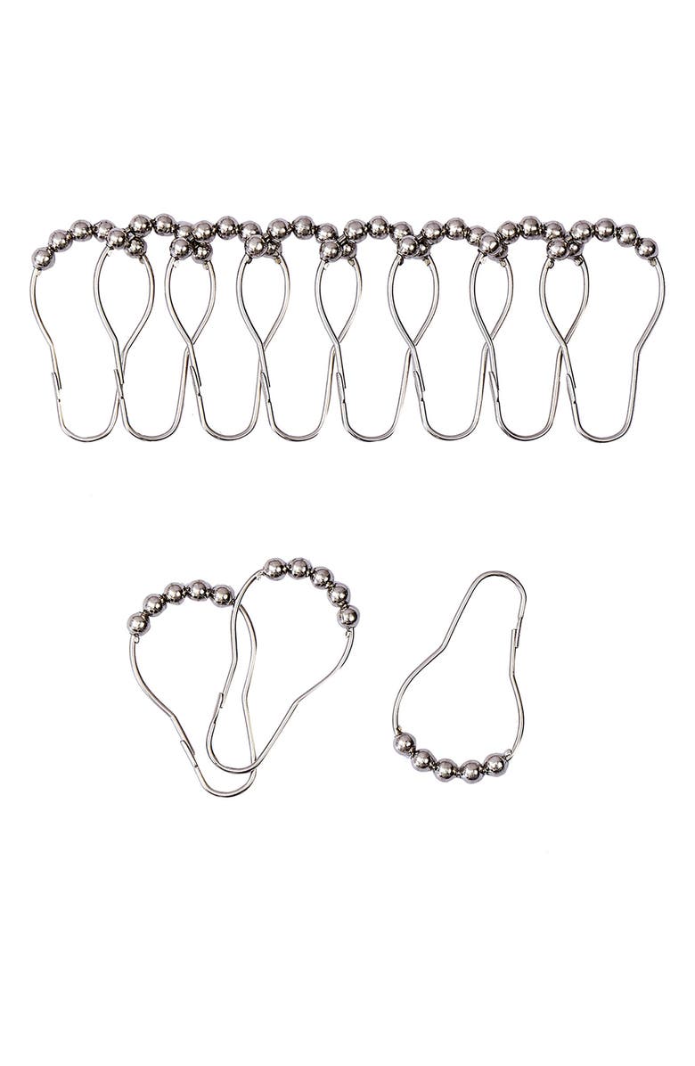 DAINTY HOME Textured Shower Curtain, Alternate, color, Silver