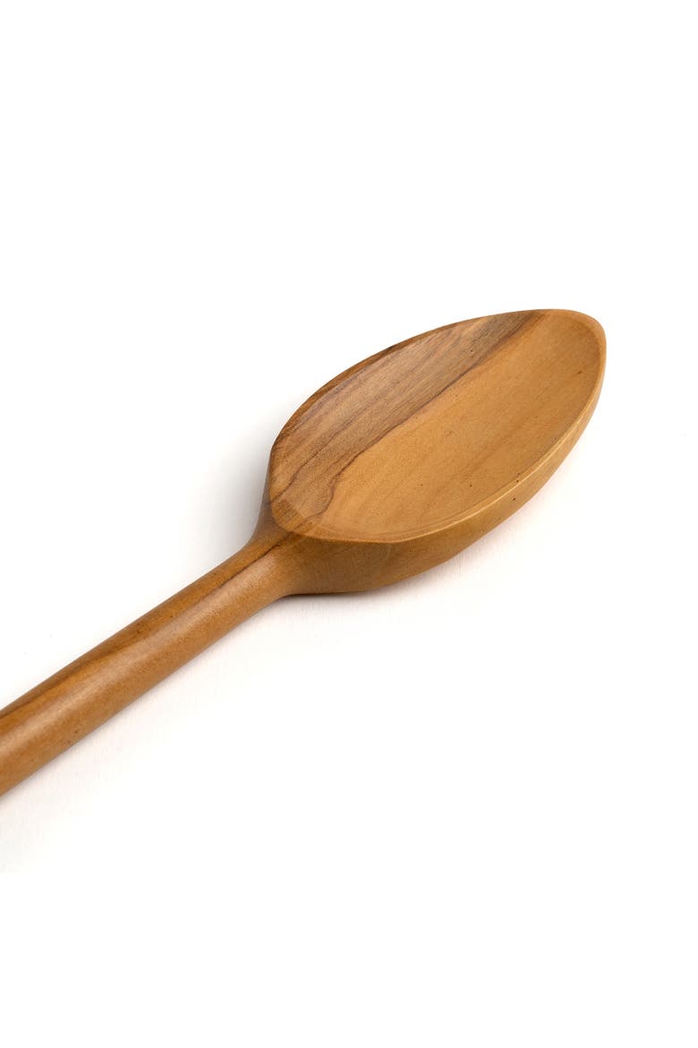 Handcrafted Olive Wood 14 Inch Cooks Spoon, Alternate, color, Brown