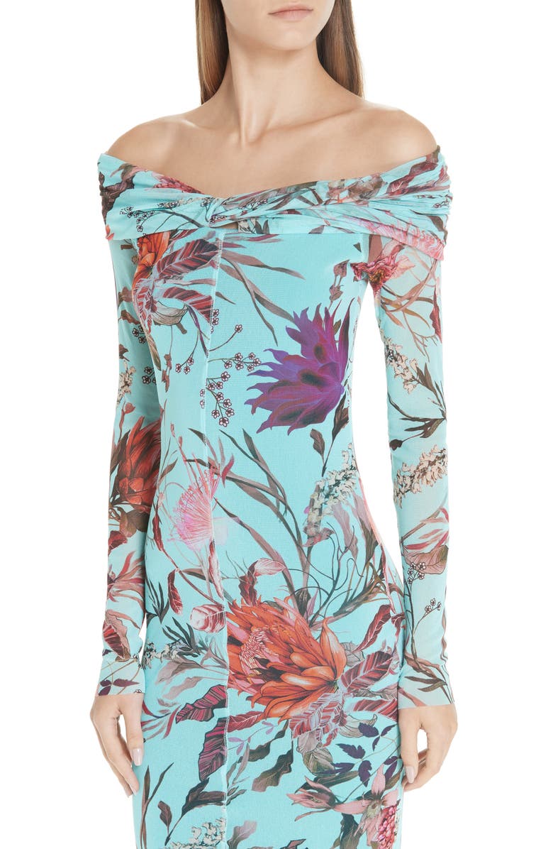 Fuzzi Floral Tulle Off the Shoulder Dress, Alternate, color, 