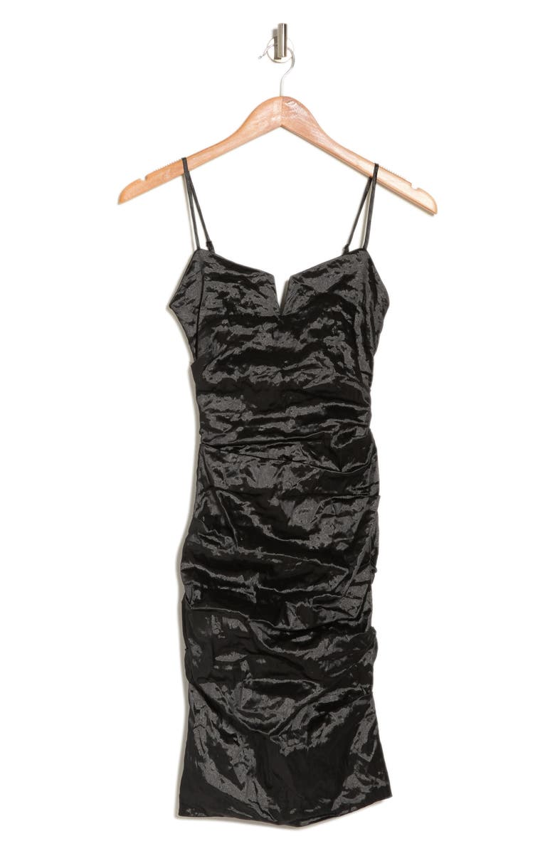 Nicole Miller Techno Metal V-Bar Minidress, Main, color,