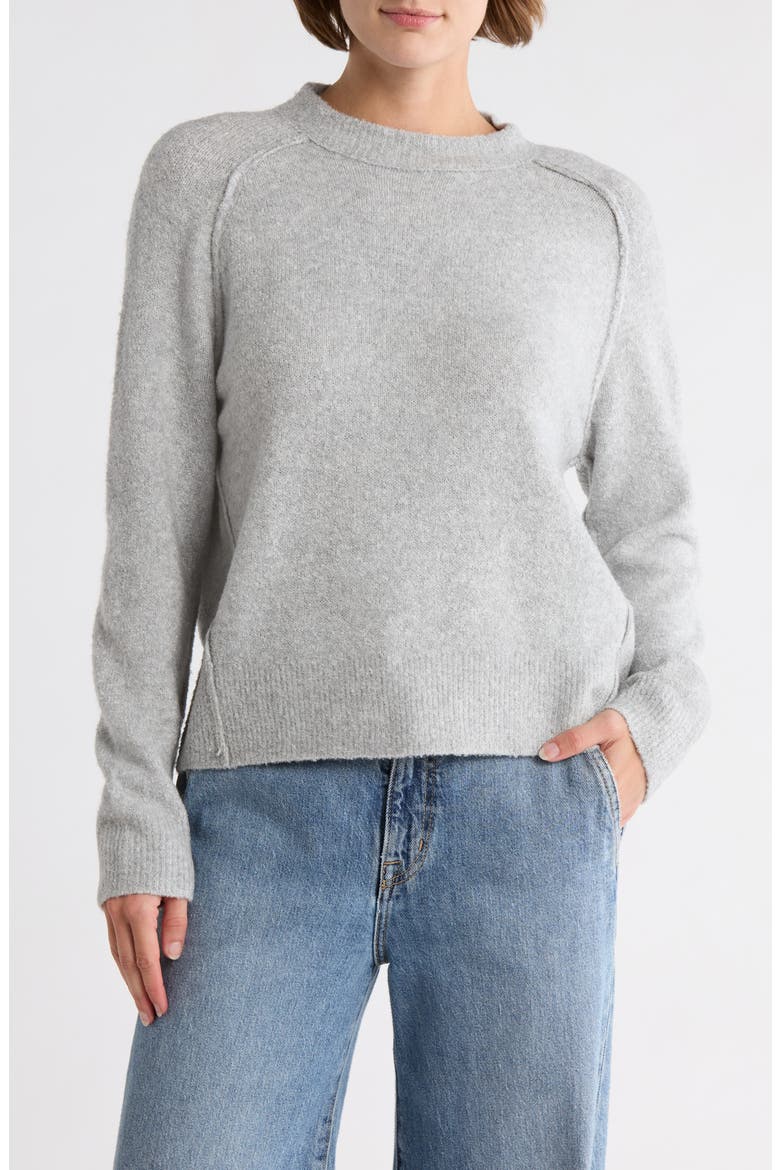 Raglan Crewneck Sweater, Main, color, GREY HEATHER
