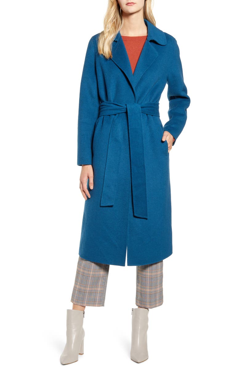 Bernardo Double Face Wrap Coat, Main, color, 
