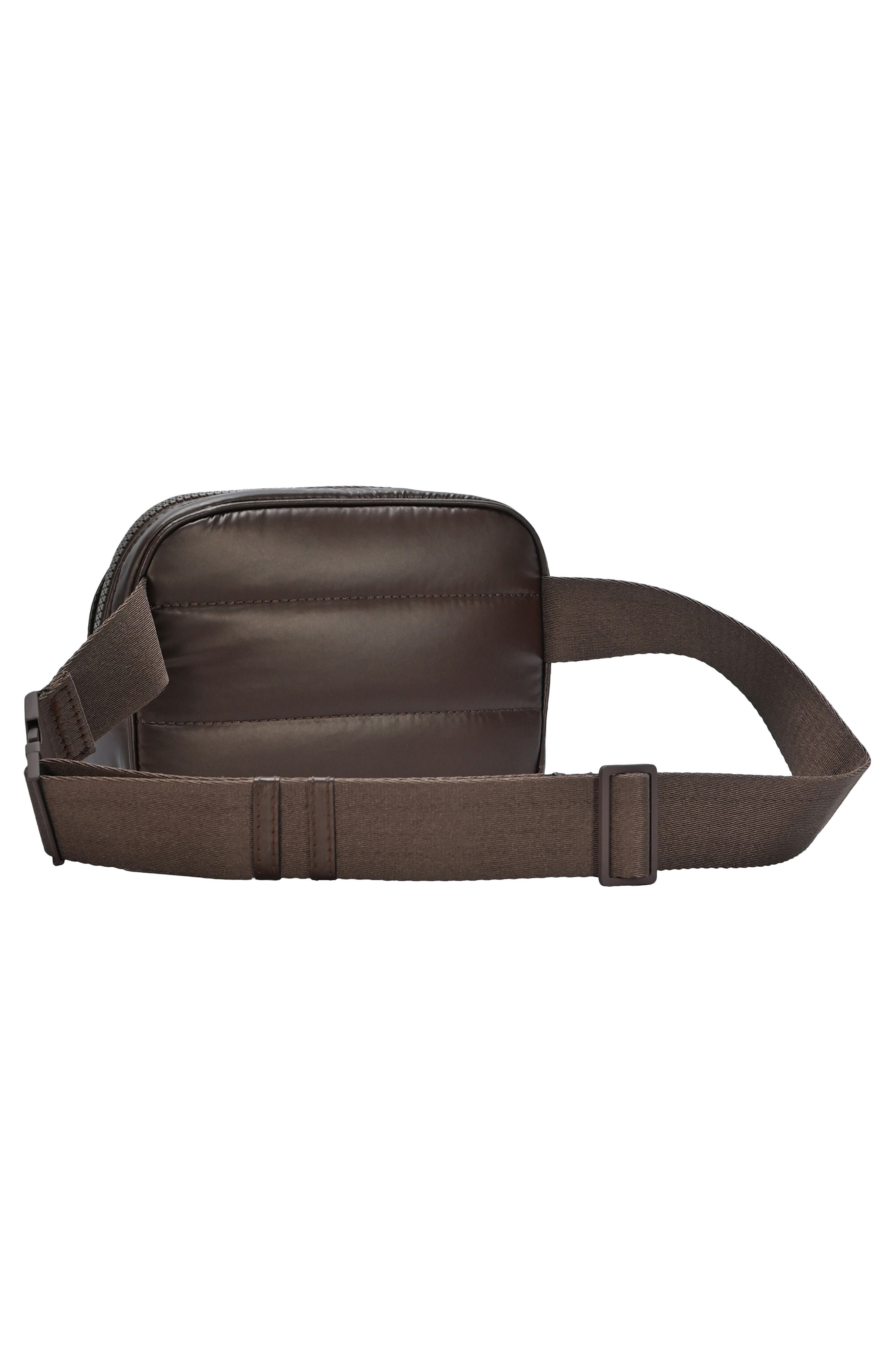 Madison West Nylon Puffy Belt Bag, Alternate, color, Brown