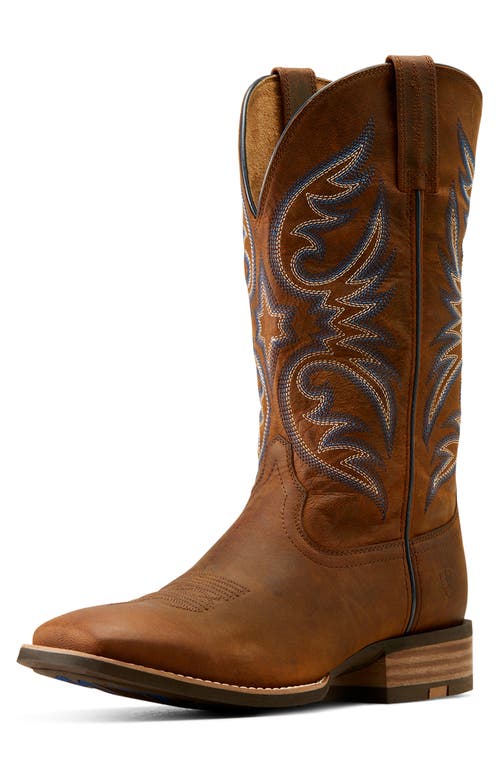 Ariat Ricochet Wide Square Toe Western Boot In Brown