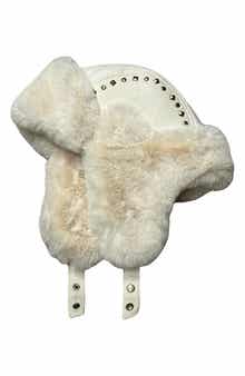 Studded Faux Fur Trapper Hat