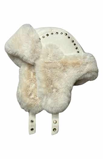 Studded Faux Fur Trapper Hat