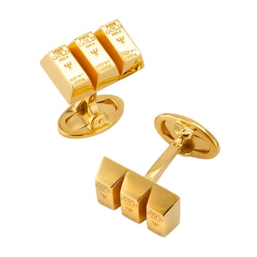 Jan Leslie Gold Bullion Bar Vermeil Sterling Silver Cufflinks I  In Gold