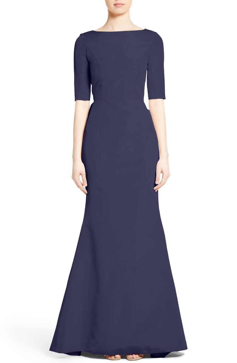 Carolina Herrera Draped V-Back Gown, Main, color, 