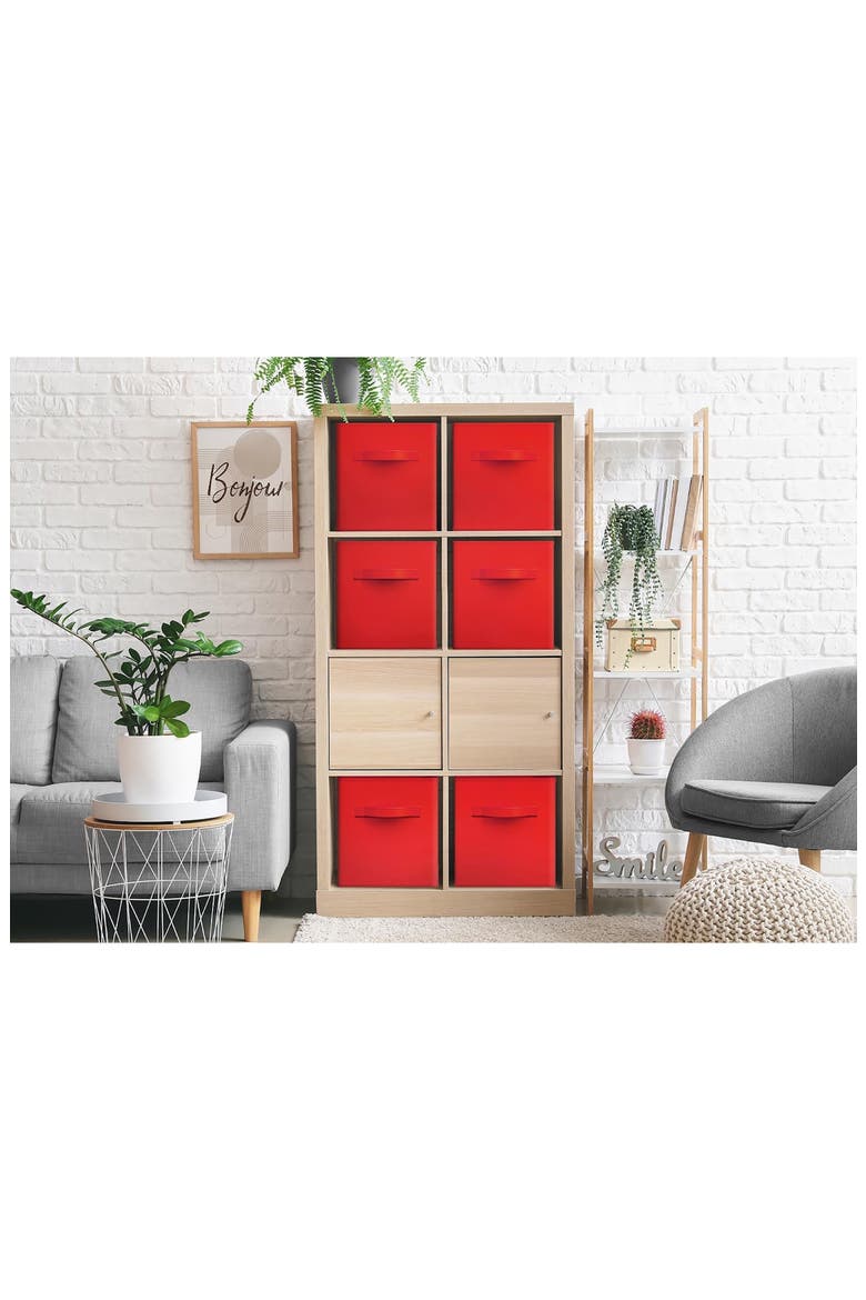 Collapsible Storage Cube, Alternate, color, RED