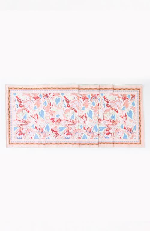 Bond & Grace Alice Marble Table Linens Set In Orange