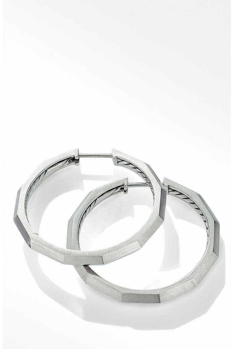 Stax Faceted Hoop Earrings, Alternate, color, SILVER