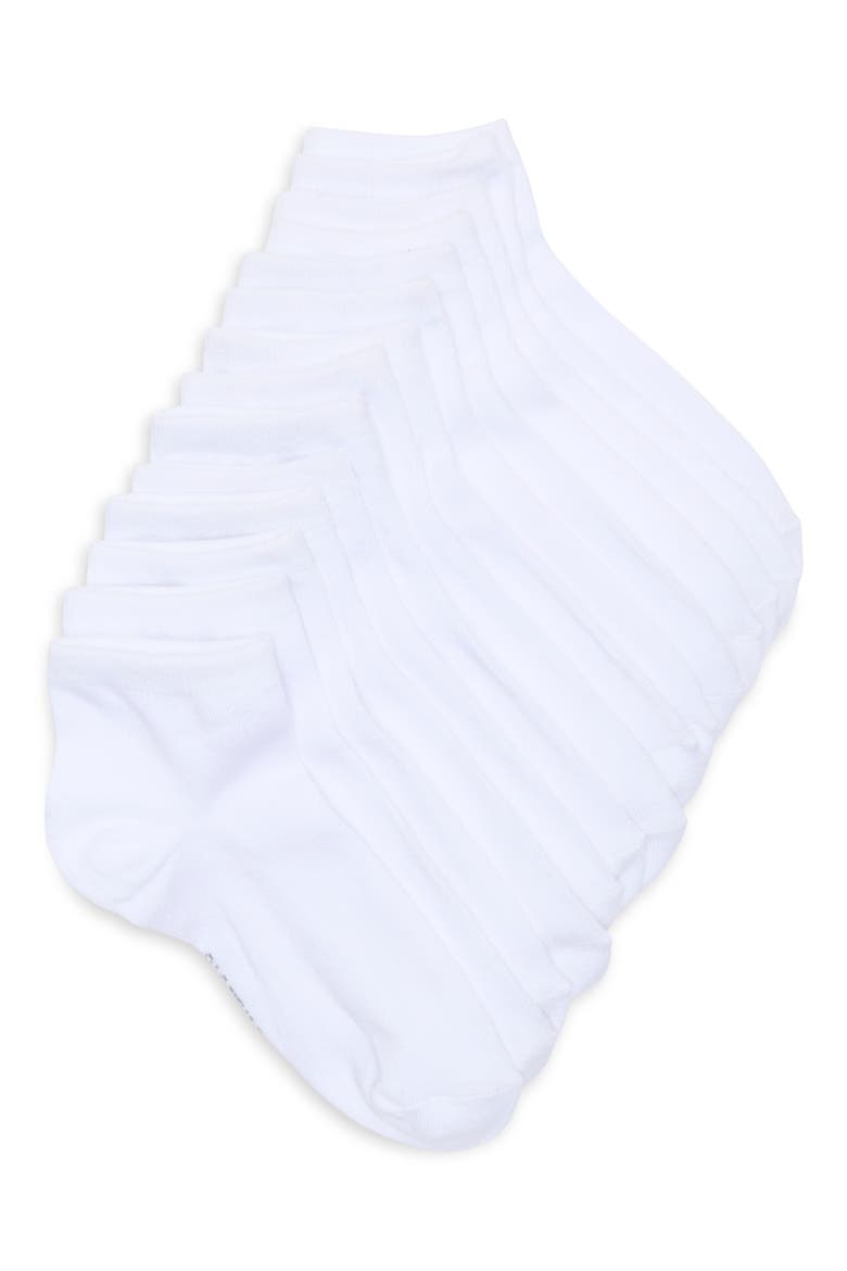 8-Pack Quarter Socks, Main, color, WHITE