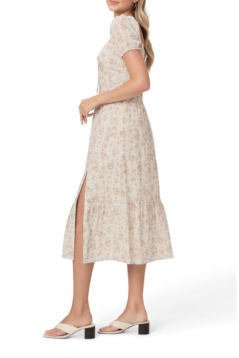 Otienne Floral Print Midi Dress, Alternate, color, CREAM MULTI