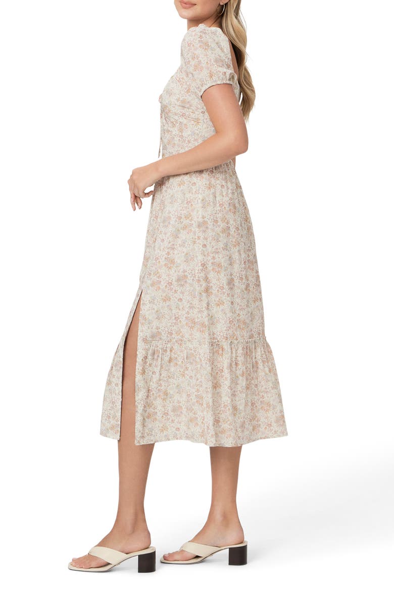 PAIGE Otienne Floral Print Midi Dress, Alternate, color, Cream Multi