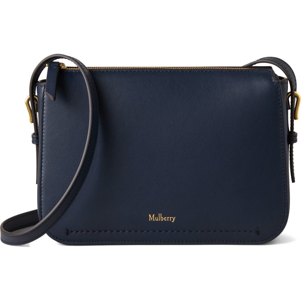 Mulberry Clovelly Leather Crossbody Bag In Blue