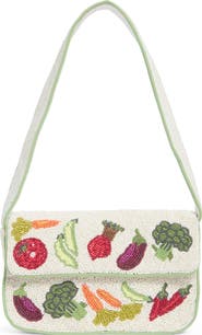 Collection XIIX Mixed Veggies Beaded Baguette Shoulder Bag