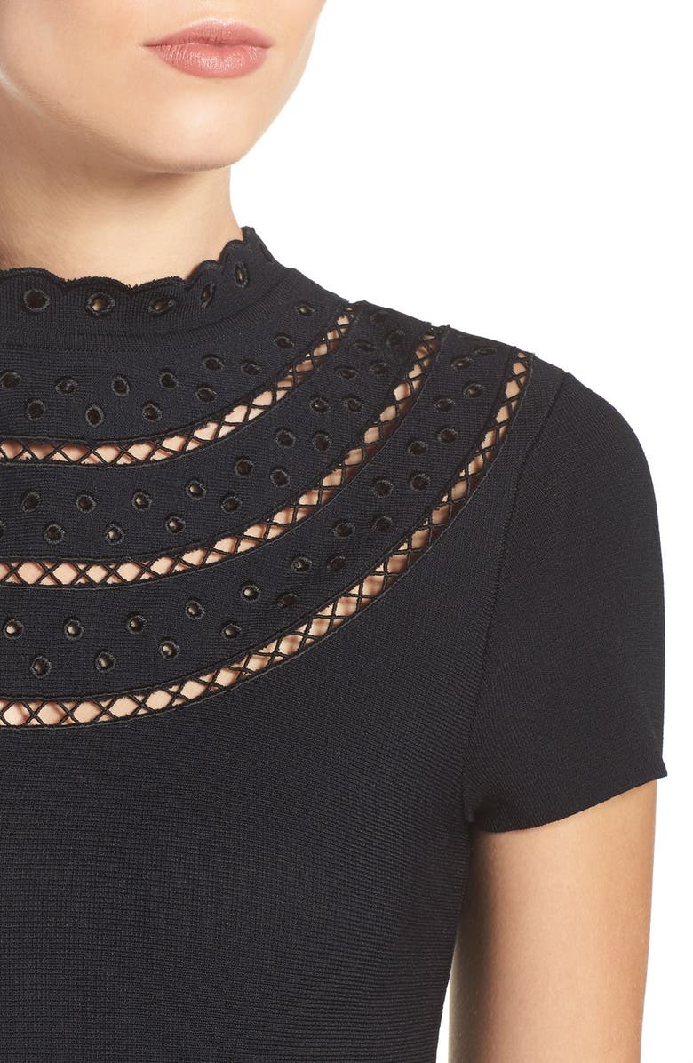 Eliza J Cutout Fit & Flare Dress, Alternate, color,