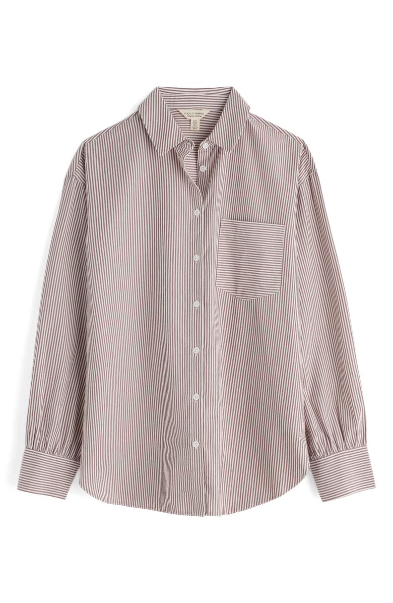Seasalt Cornwall Sea Path Oversize Organic Cotton Button-Up Shirt, Alternate, color, Mini Sunrise Elderberry