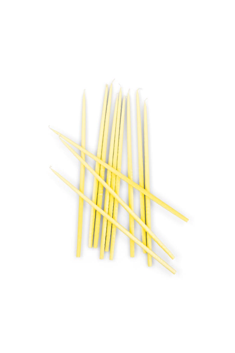 Thin Taper Candles - Set of 12, Alternate, color, Primrose Yellow