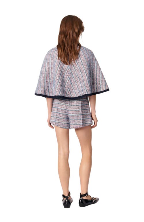 Maje Tweed Cape With Contrasting Trim