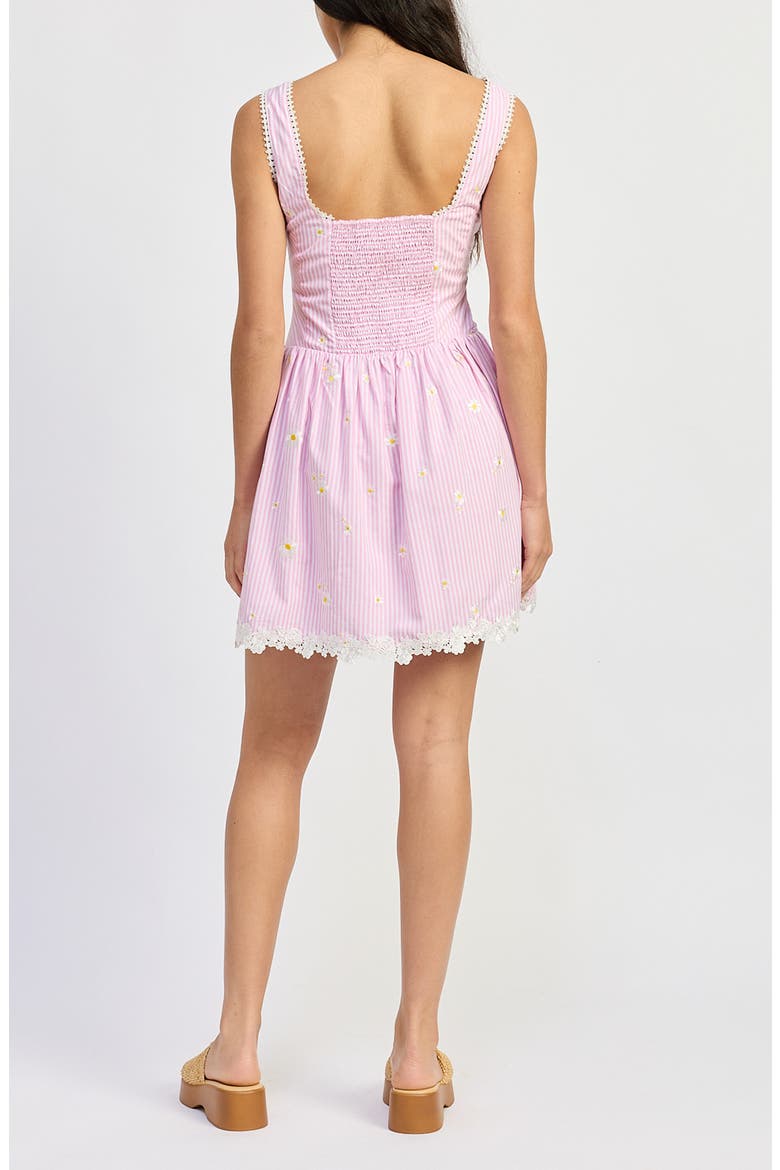 Abby Stripe Embroidered Drop Waist Minidress, Alternate, color, PINK TONAL