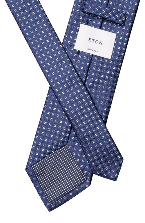 Eton Square Geometric Silk Tie In Blue