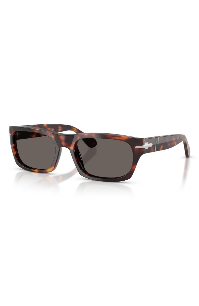 Persol 58mm Rectangular Sunglasses, Alternate, color, Havana / Dark Grey