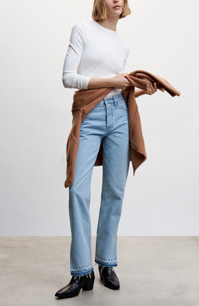 MANGO Released Hem Straight Leg Jeans, Alternate, color, 