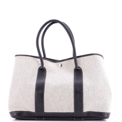 Garden Party Tote Toile and Leather 36