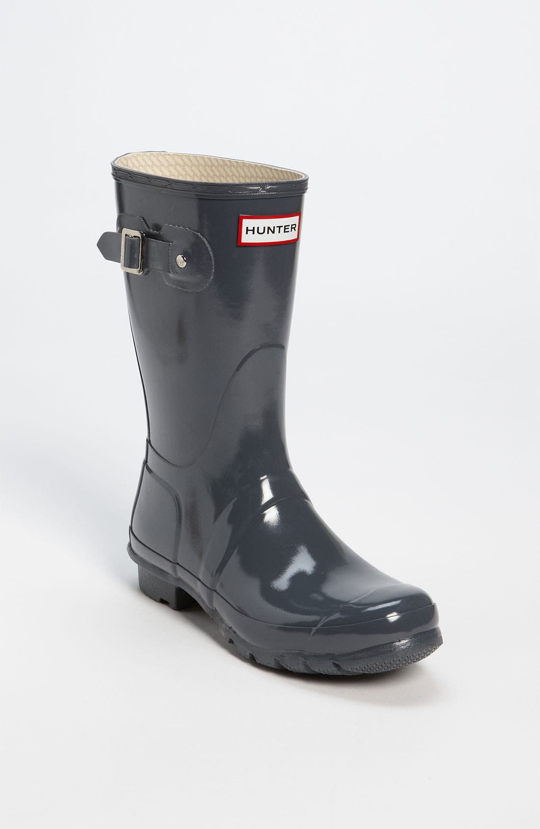 'Original Short' Gloss Rain Boot, Main, color, GRAPHITE