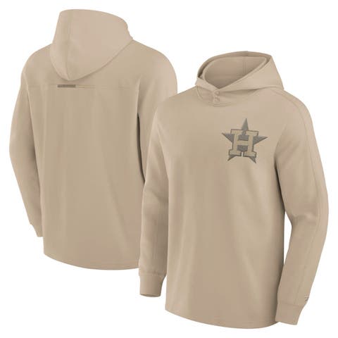 Men's Fanatics Signature Khaki Houston Astros Elements Lightweight Fleece Hoodie