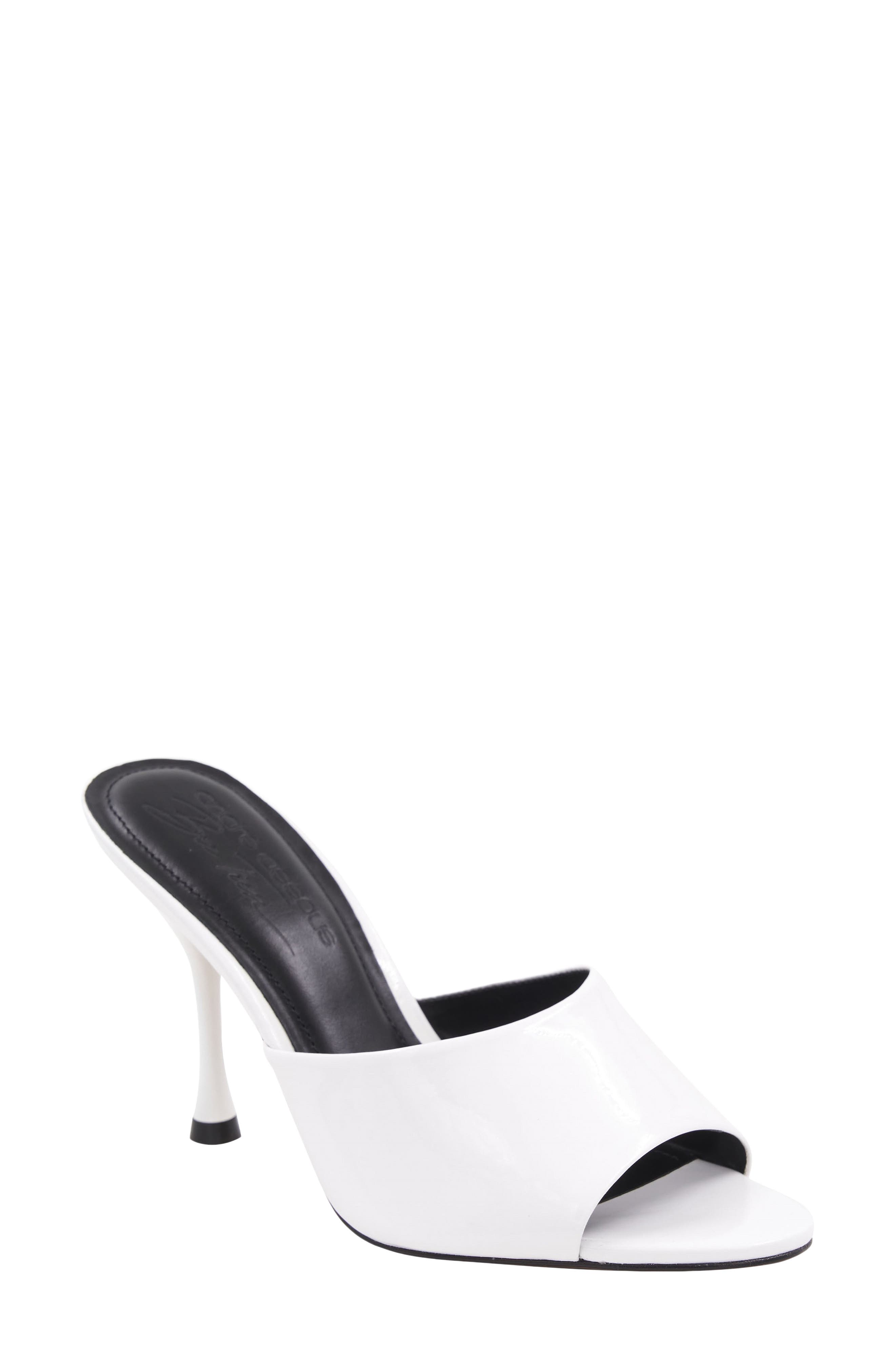 x Bre Tiesi Eve Slide Sandal, Main, color, WHITE PATENT