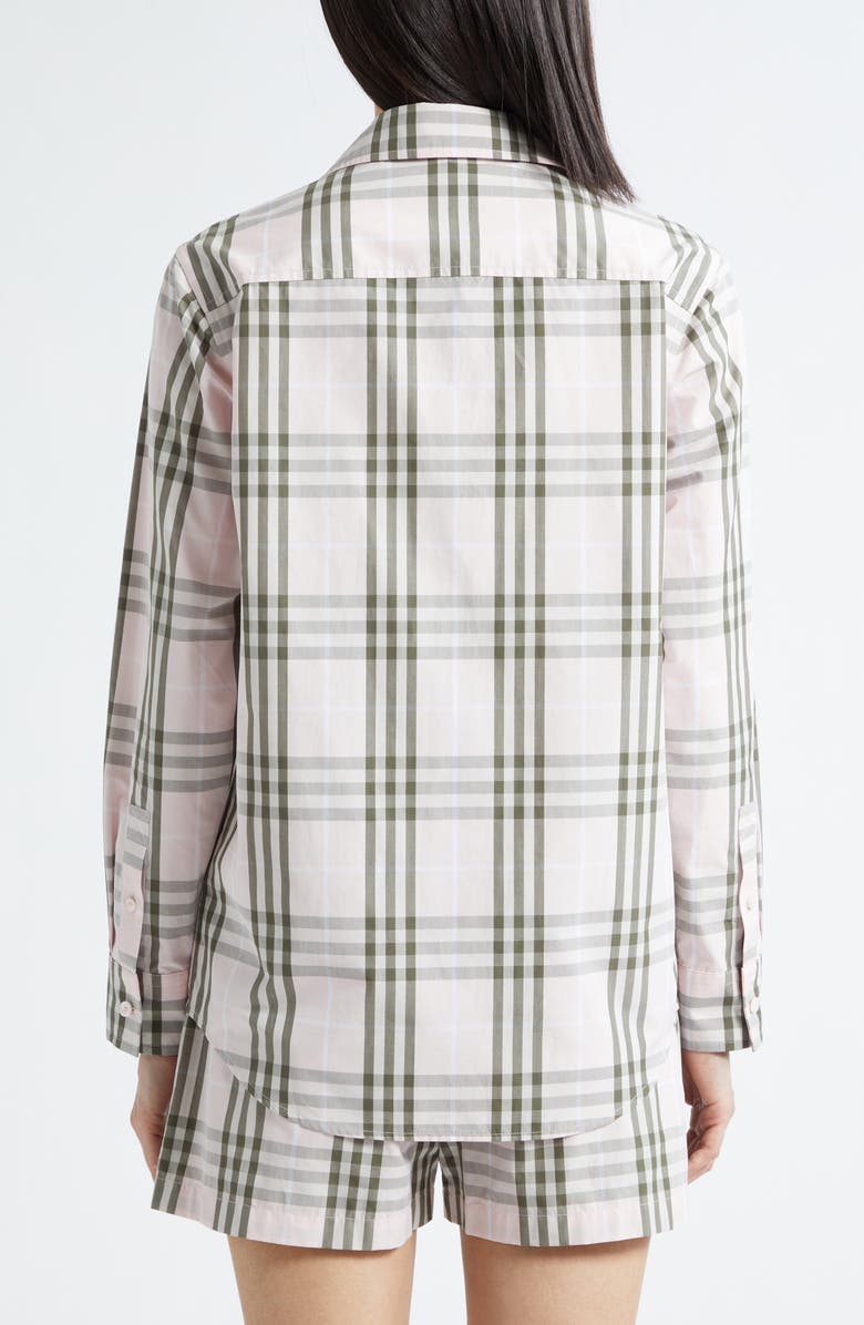 Burberry Emma Check Cotton Poplin Button-Up Shirt, Alternate, color, Mallow Pink Ip Check