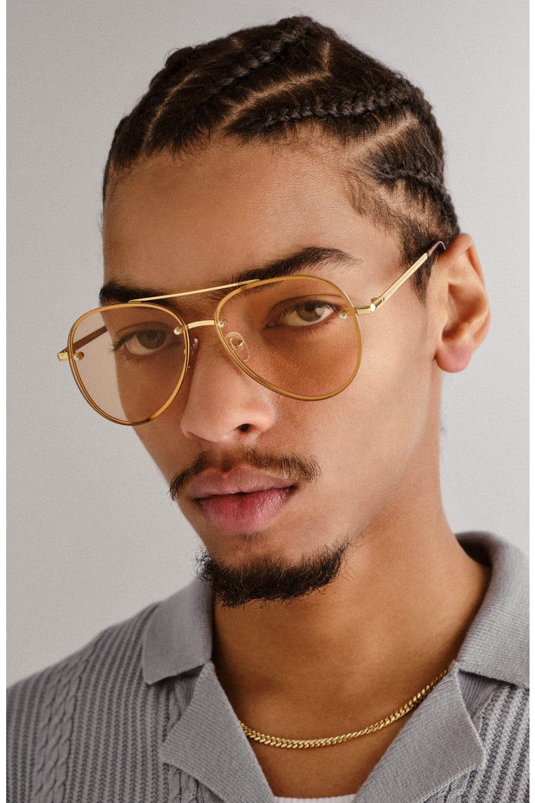 Mirzam 60mm Aviator Sunglasses, Alternate, color, BRIGHT GOLD/HAZEL TINT