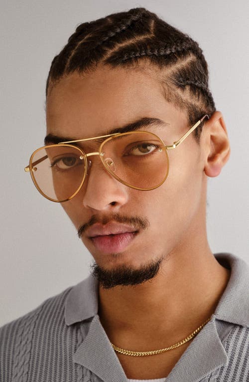 Aire Mirzam 60mm Aviator Sunglasses In Gold/brown Mono