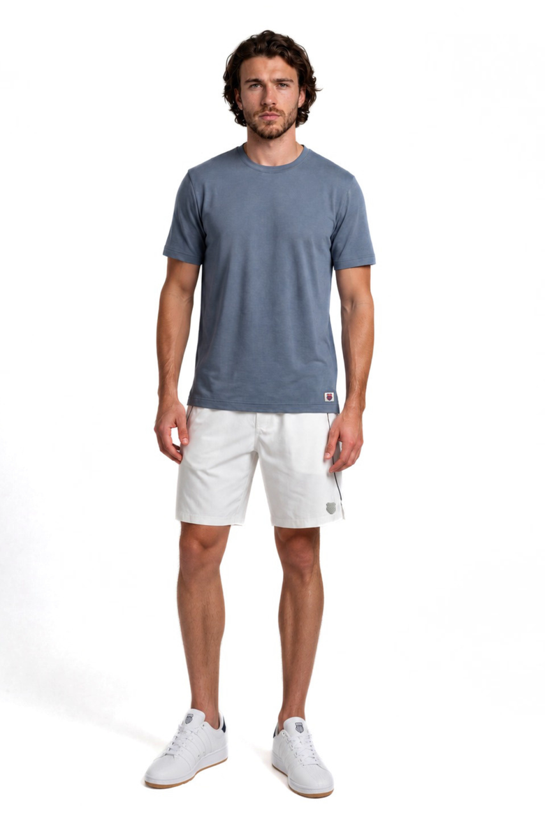 Performance Heathered Peached Jersey Short Sleeve T-Shirt, Alternate, color, China Blue