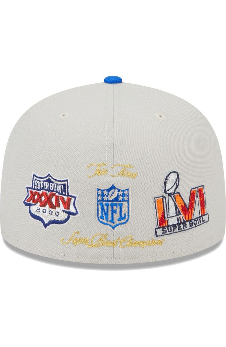 New Era Men's New Era Khaki/Royal Los Angeles Rams Super Bowl Champions Patch 59FIFTY Fitted Hat, Alternate, color, Khaki