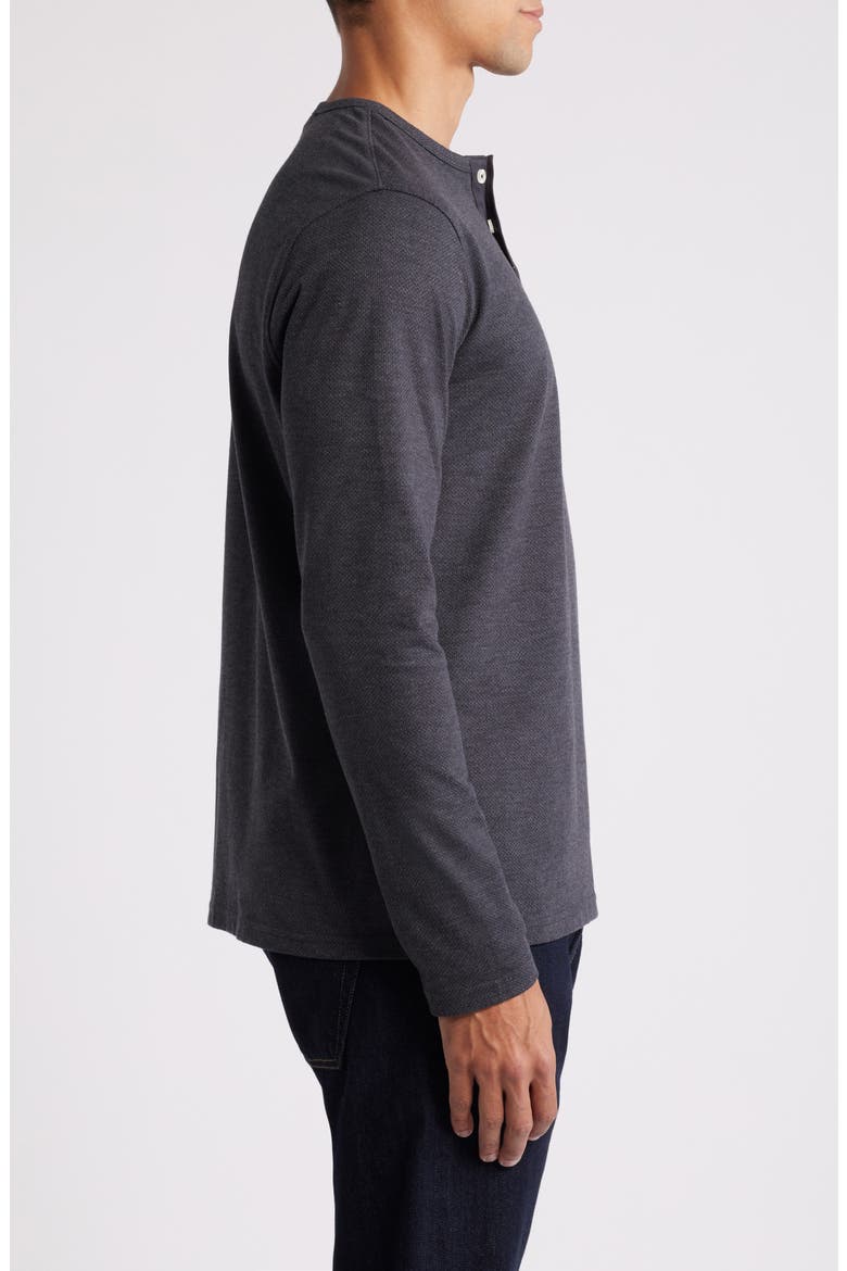 Performance Piqué Henley, Alternate, color, CHARCOAL