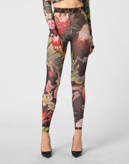 PHILIPP PLEIN Flare Trousers Flowers Women