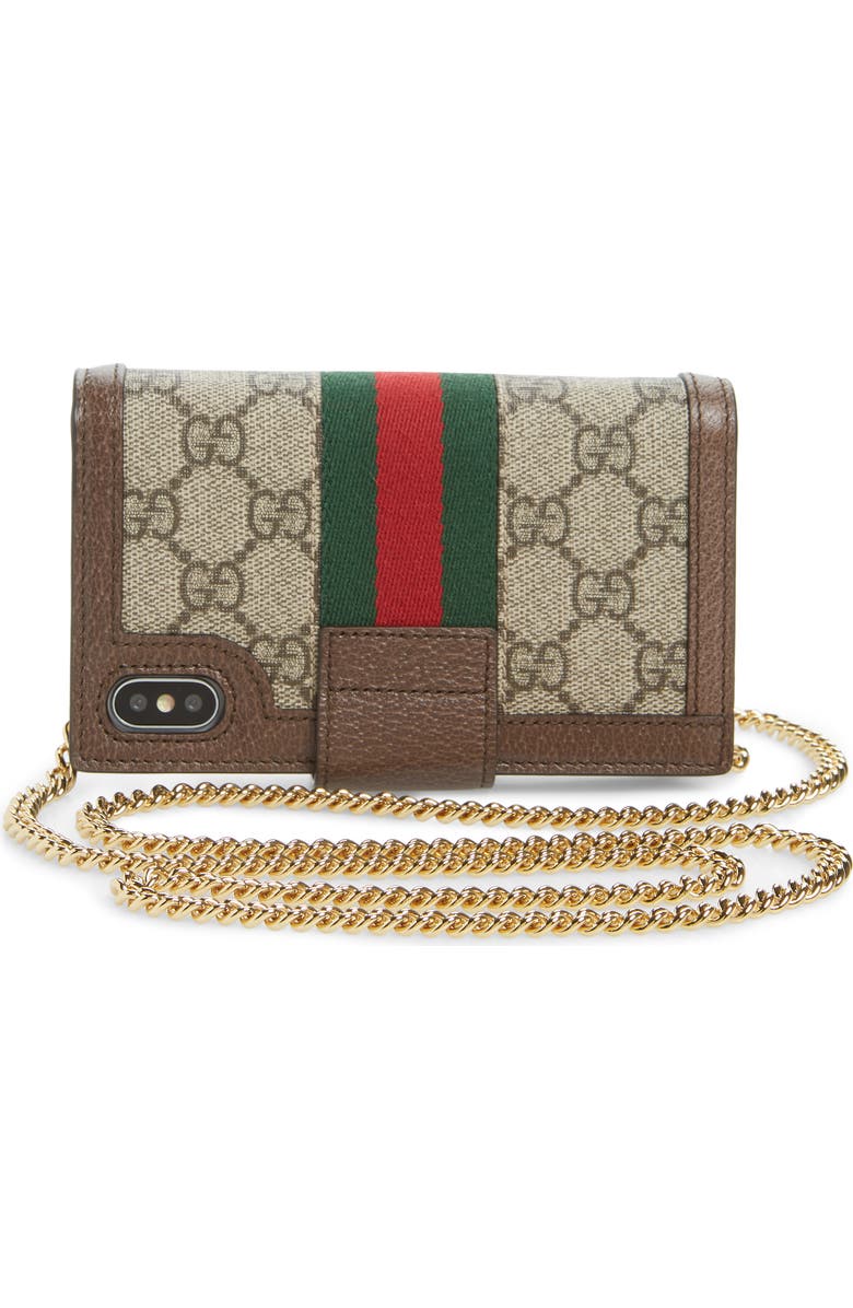 Gucci Ophidia iPhone X Folio Crossbody, Alternate, color,