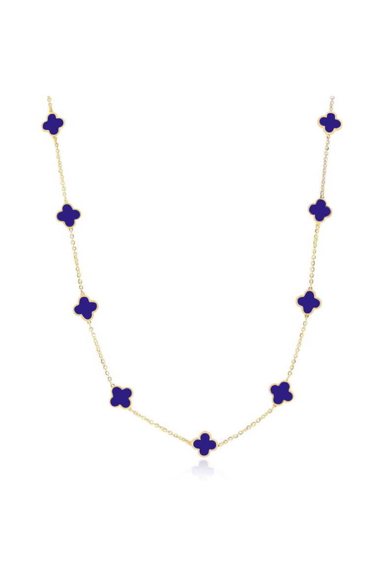 Mini Lapis Clover Necklace, Main, color, Lapis