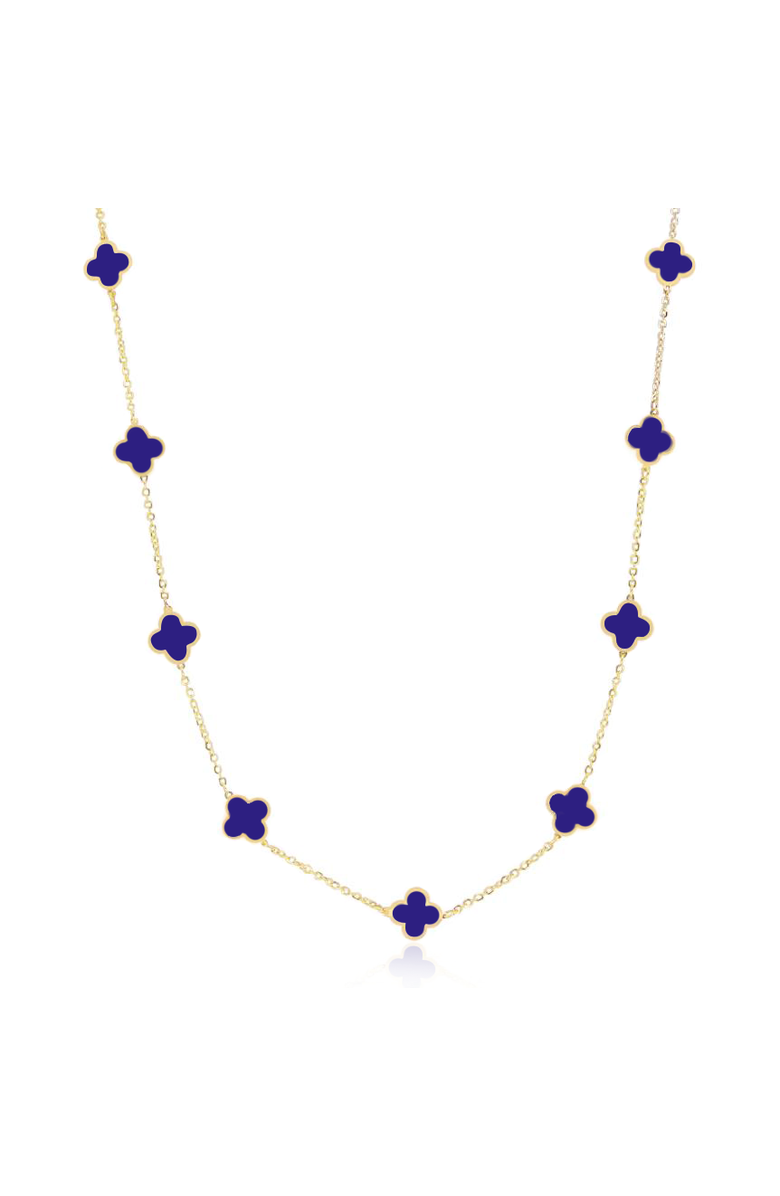 The Lovery Fine Jewelry Mini Lapis Clover Necklace, Main, color, Lapis
