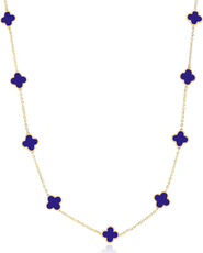 The Lovery Fine Jewelry Mini Lapis Clover Necklace