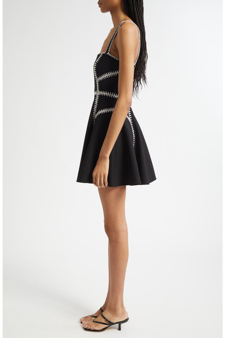 Jelena Fit & Flare Minidress, Alternate, color, BLACK/ GARDENIA