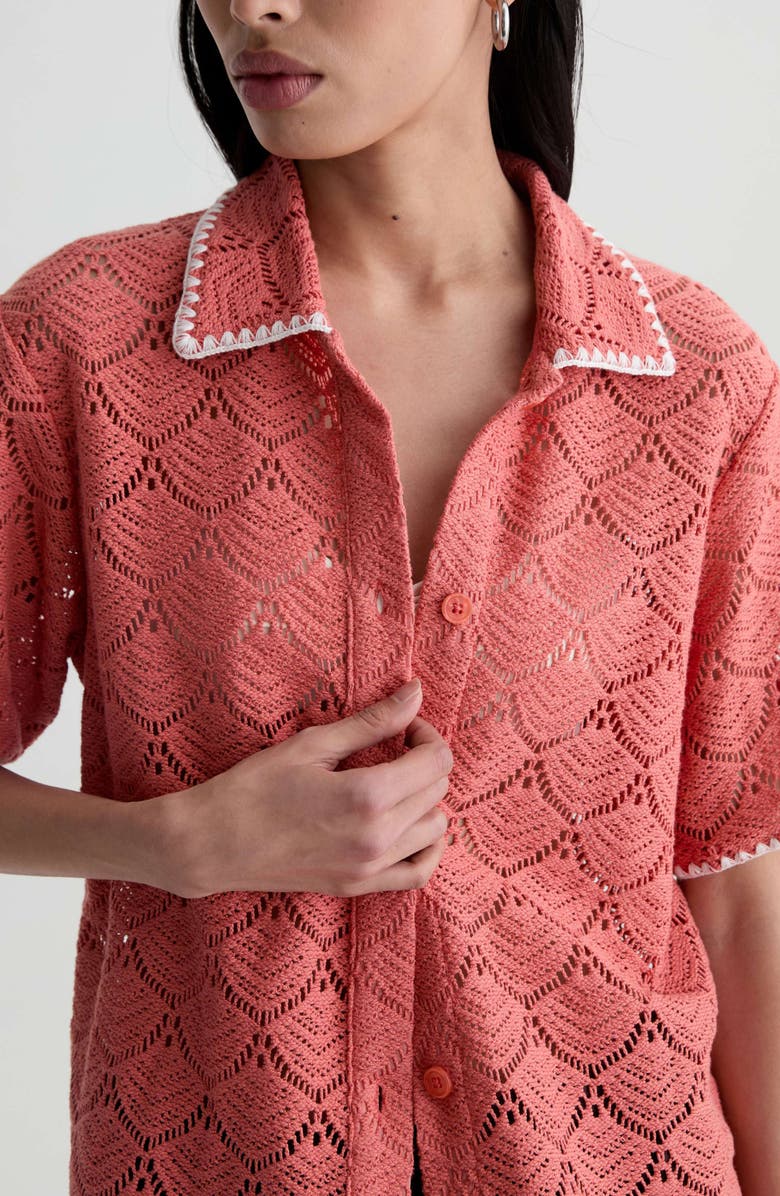 AG Kaylee Open Stitch Button-Up Shirt, Alternate, color, 