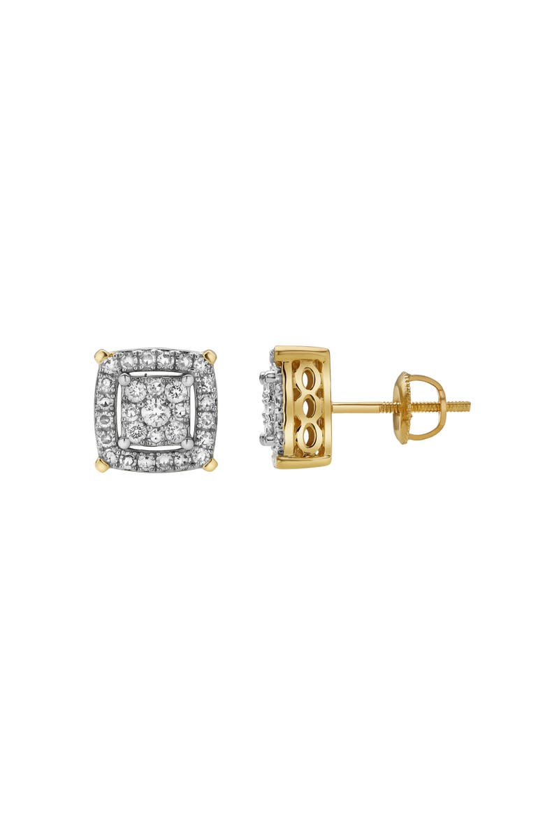 Caeleste 10K Yellow Gold Cluster Diamond Unisex Earrings - 0.48 Cts, Main, color, 10K Yellow Gold