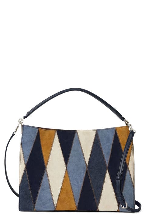 Vida Patchwork Suede Shoulder Bag